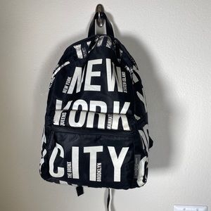 Black ‘New York City’ Graphic Backpack – OS – Lightweight Travel Bag